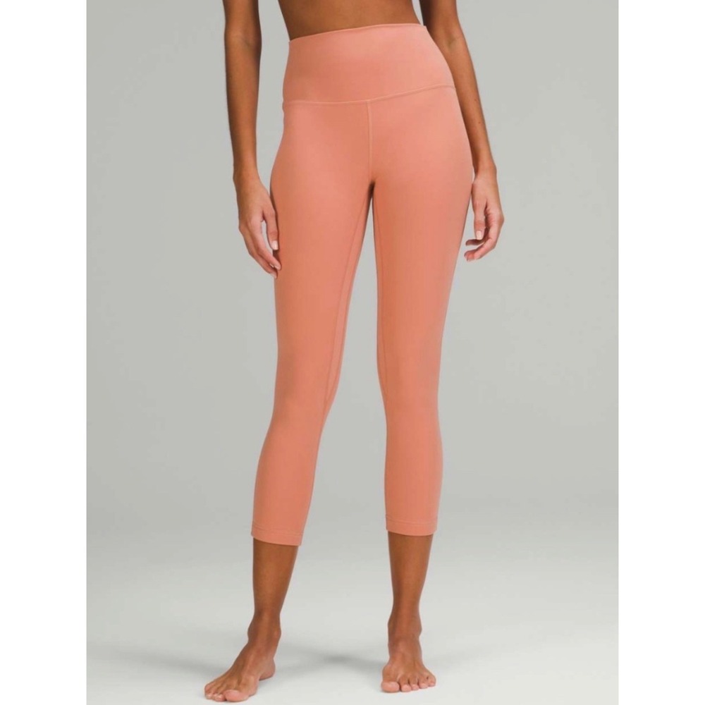 Lululemon Align High-Rise Crop Leggings Yoga Peach Coral Size 2 Nulu Soft